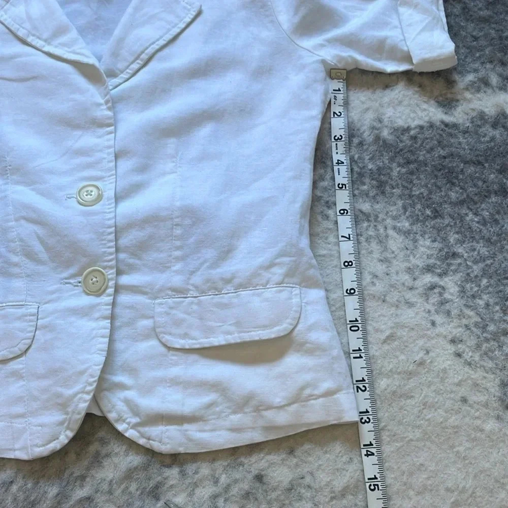 🔥4/$20 Bitten White Linen Blazer - Picture 13 of 16